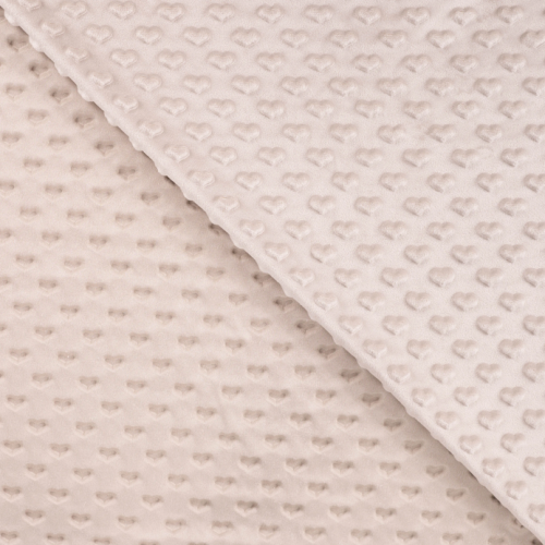 Minky Fleece "Herz" helles beige - sand